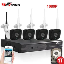 CCTV System Wireless 1080P HD Outdoor Waterproof 20m Night Vision Home Security P2P Wifi IP NVR Camera Video Surveillance Kit