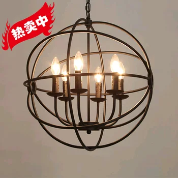 

Vintage Loft Globe Pendant Lights Wrought Iron Glass Shade Kitchen Light Dinning Hanging Lamps Bar pendente Luminaire Fixture