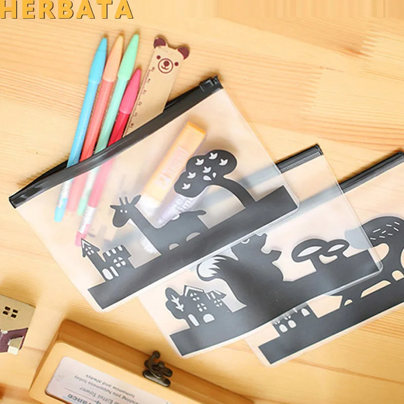 

Free shipping Animals Cartoon Pen Bag Storage Organizer Bag Stationery Bag Pencil case new pencil bag CL-1941