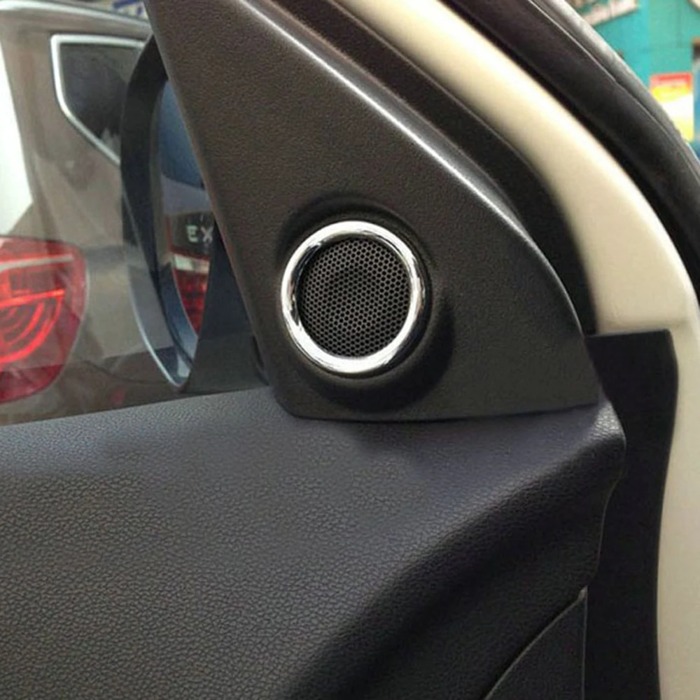 

ABS chrome trim audio ring car stickers door speaker decoration circle cover for Mitsubishi ASX 2011-2014 auto parts