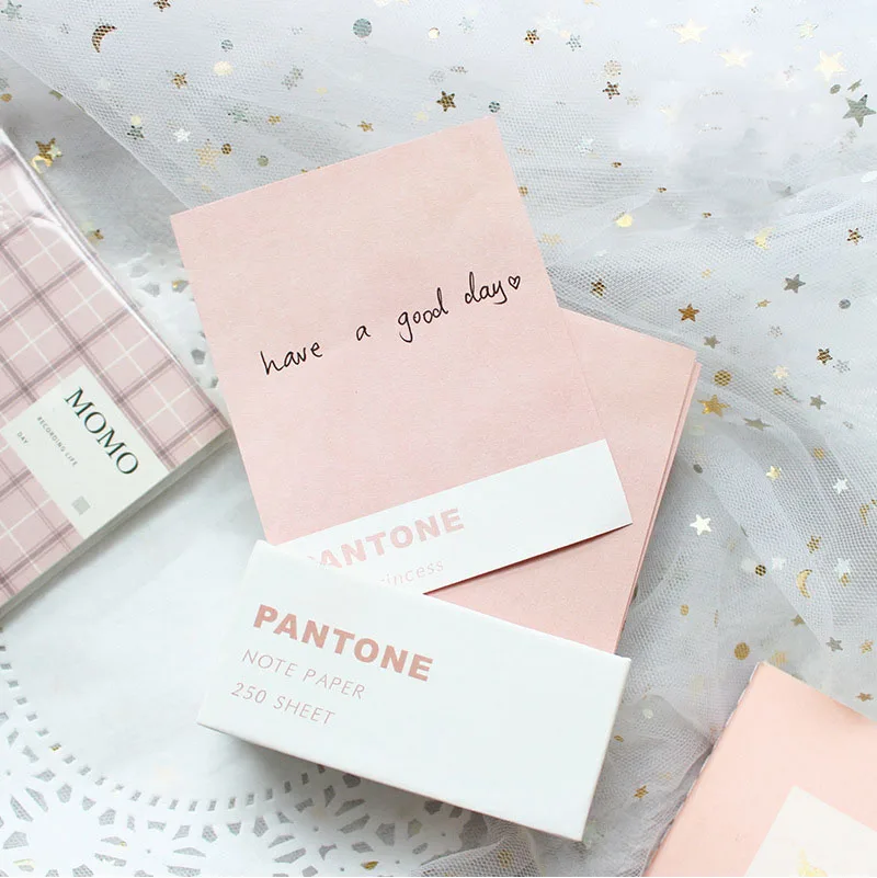 

250PCS Post It Memo Pad Office Decoration Planner Stickers Color Card Series To Do List Stationery Creative Retro Memo Sheets