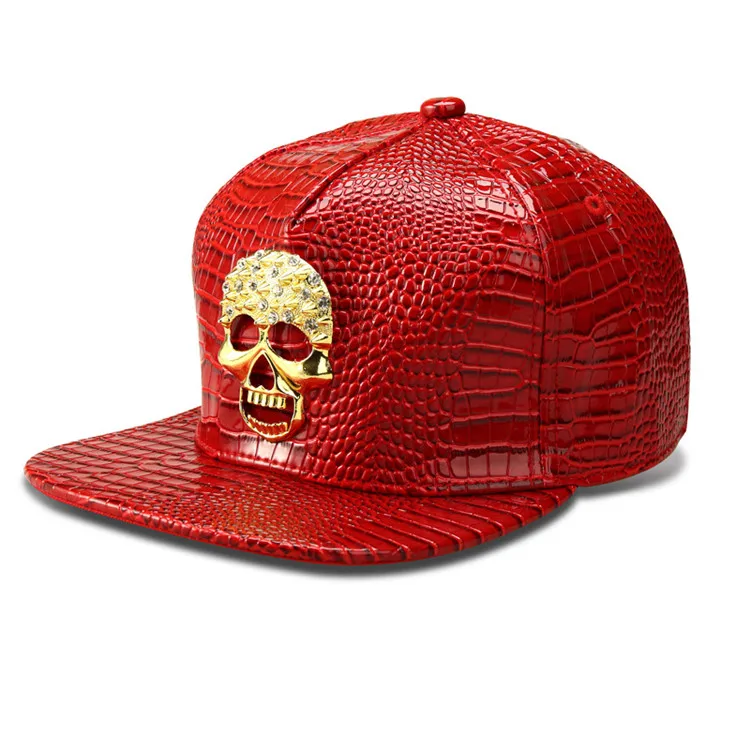 Из искусственной кожи череп голова бейсболки с логотипом масок Diamond Gold под крокодиловую кожу, шапки в стиле хип-хоп для мужчин и женщин, мужские и женские бейсбольные кепки, DJ рэп, Кепка с козырьком