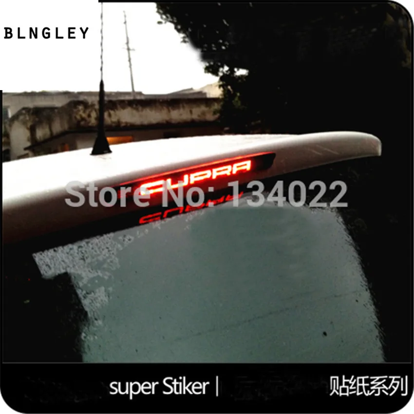 

1pc carbon fiber car stickers High brake lights lamp HIGH MOUNT STOP LAMP for seat leon cupra fr fr+