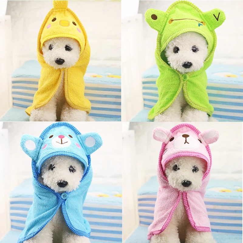 

Hoomall Soft Drying Bath Pet Towel For Dog Cat Cute Pet Dog Towel Cute Cartoon Puppy Super Absorbent Bathrobes Pet Clean Supply