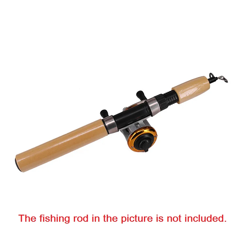 DEUKIO Mini Portable Ice Fishing Reel 1BB Dual Rocker Arm Baitcast Coil Roller Winter Bait Casting Fishing Reel with Line 90m