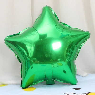 Абрикос 18 дюймов звезда форма надувной шар из алюминиевой фольги для свадебного украшения детей Классические игрушки Воздушные шары - Цвет: Зеленый