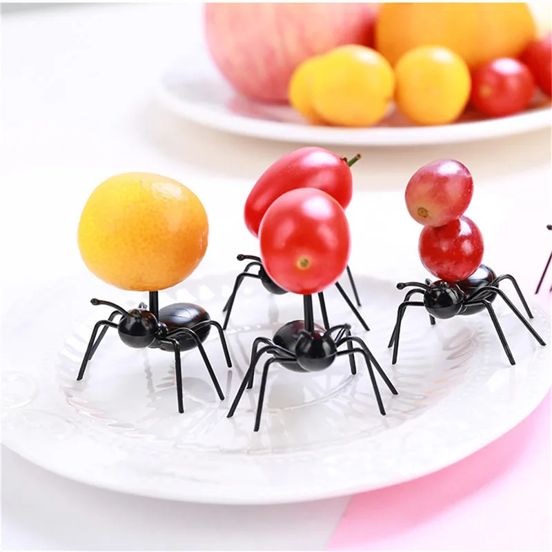 

12pcs/set Fruit Fork Reusable Kawaii Ant Fruit Fork Tableware Multiple Use Snack Cake Dessert Forks For Party Tools
