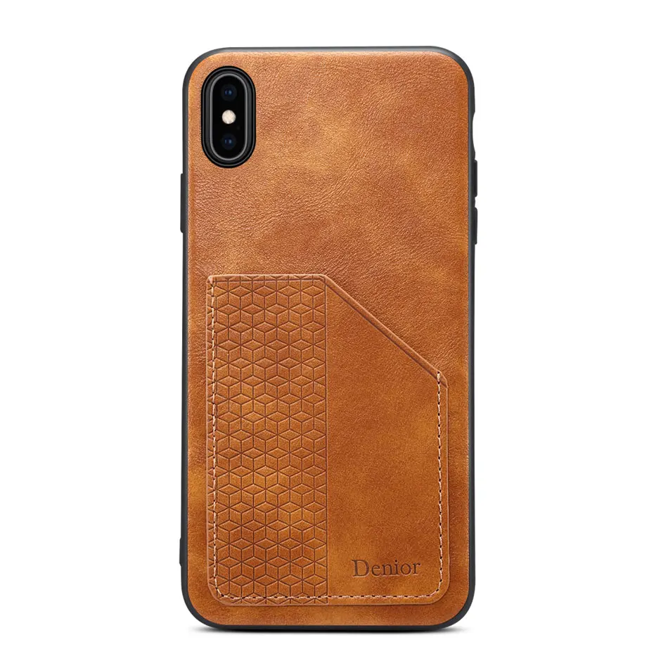 Чехол с держателем для карт для IPhone X 8 7 6 Plus XR XS carcasa Роскошный кожаный чехол для задней панели тонкий чехол для IPhone Xs Max