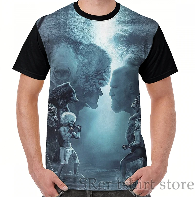 

Funny print men t shirt women Tops tee Conor McGregor vs Khabib Nurmagomedov Graphic T-Shirt O-neck Short Sleeve tshirts