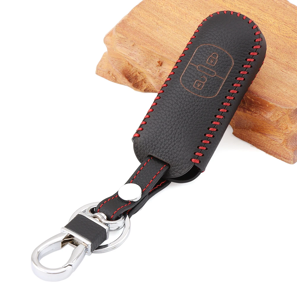 

Car Styling Leather Car Remote Key Case Cover For Mazda 2 3 6 Axela Atenza CX-5 CX5 CX-7 CX-9 2015 2016 2017 Smart 2 Buttons