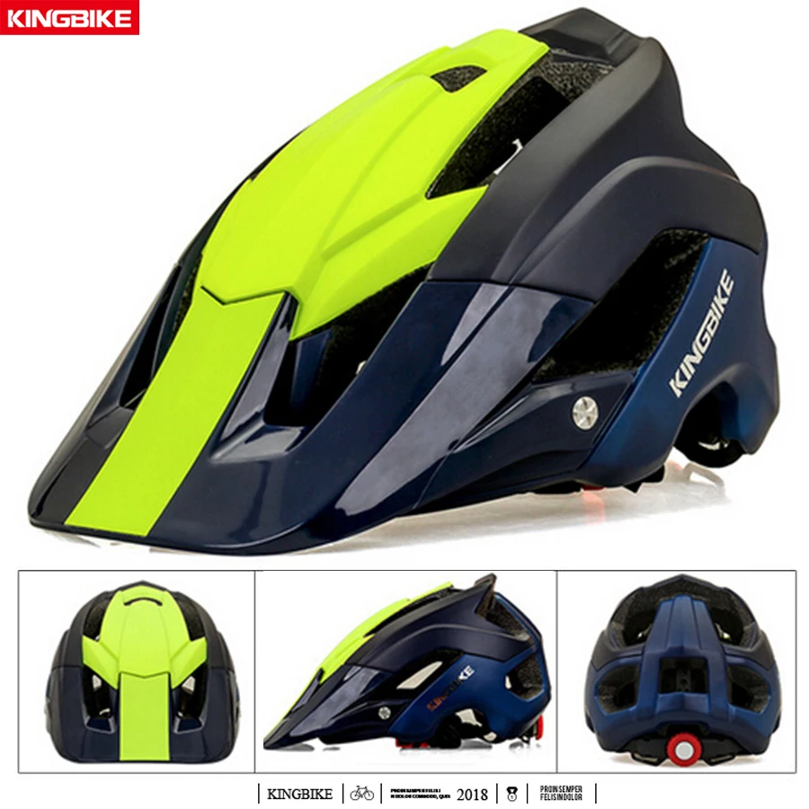 KINGBIKE велосипедный шлем со съемным козырьком Casco Ciclismo матовый черный велосипедный дорожный горный MTB шлем Мужской Женский шлем
