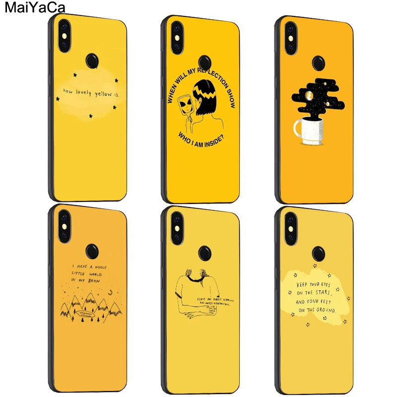

MaiYaCa Yellow Aesthetic illustration Art Case For Xiaomi Redmi S2 6 6A 6pro 4X Note 5 Pro 5A 7 Mi 8 9 6X A2 Mix 2s Max 2 3 F1