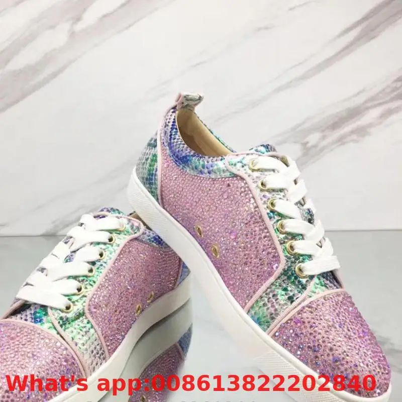 Latest Product Lovers Low Cut Leisure Lace Up Pink Snake Leather ...