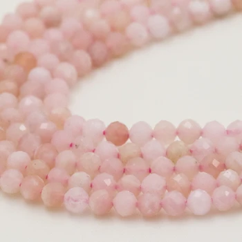 

Singreal Natural Pink Opal Faceted Gem Stone Jewelry Making beads 15'' Strand beads 2 3 4 mm