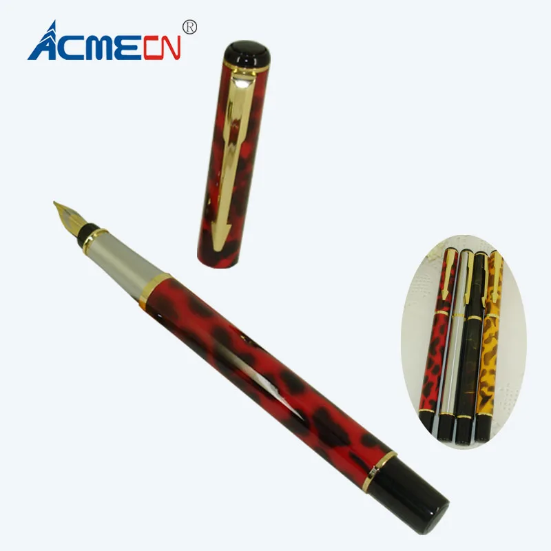 

ACMECN School Students Fountain Pen Stainless Steel Slim Liquid ink Pen Multi-color 0.5mm Finance Signature Brand ink Pen