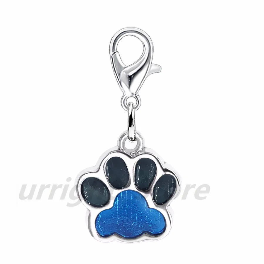 10 шт. эмаль Bling Cat Dog/Bear отпечаток лапы висячий Шарм подходит вращающийся Омар застежка брелок кольца для ключей сумка Ювелирные изделия HC503 - Окраска металла: 7-1