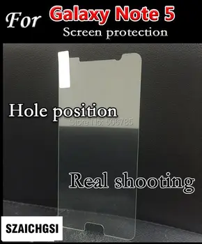 

SZAICHGSI wholesale 500pcs tempered glass screen protector 0.26mm 9H protective glass for samsung note5 with retail box package