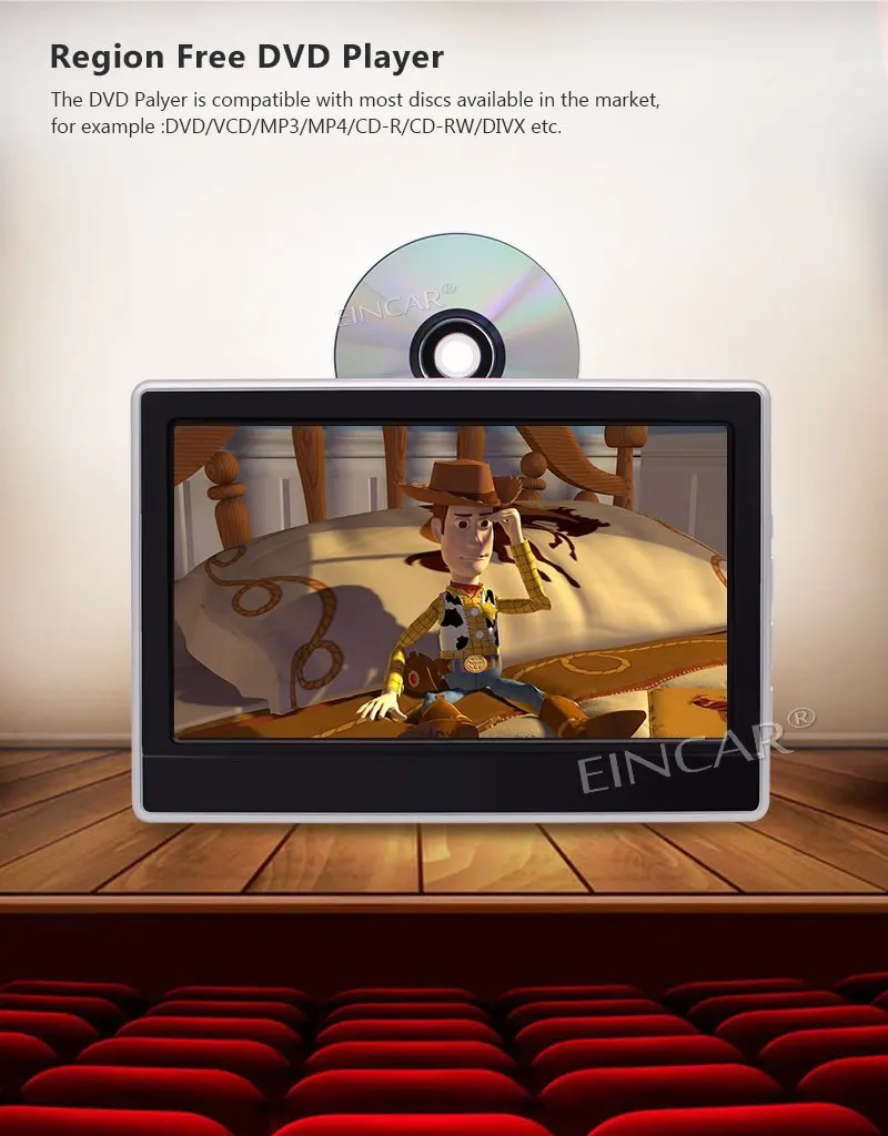 Eincar 11 6 'ƈ xtwin автомобильный dvd плеер для подголовника Сенсорный экран FM ИК