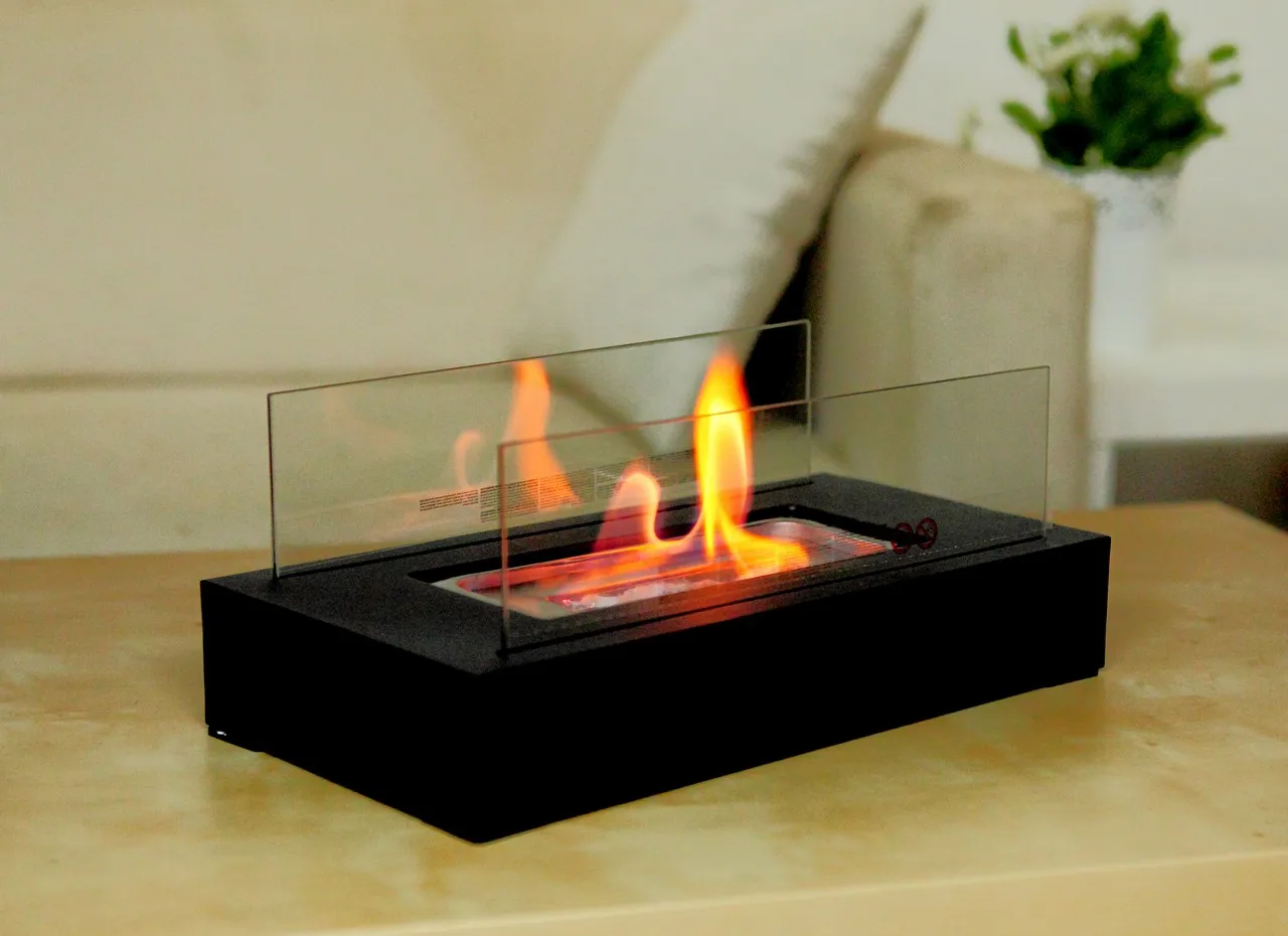 

BIO ETHANOL ventless alcohol fireplace TABLE HEATER OUTDOOR INDOOR chimney