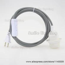 2 м шнур для подвесного светильника наборы американский поляризационный Тип вилки с переключателем вкл/выкл с патроном лампы E26