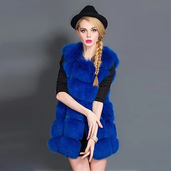 

KUEZLE High quality Fur Vest coat Luxury Faux Fox Warm Women Coat Vests Winter Fashion furs Women's Coats Jacket Gilet Veste 4XL