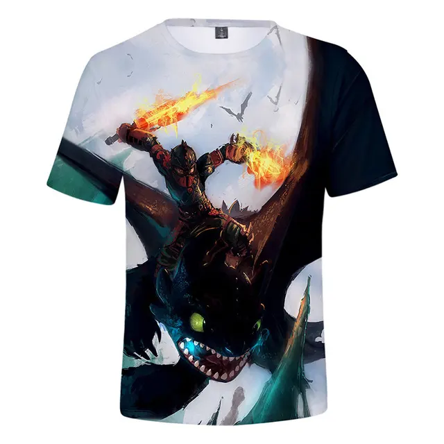 Boys How To Train Your Dragon 3 t shirts Summer Kids T