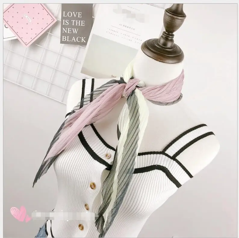 New Ms. Scarf Korean fold simulation silk crumpled small scarves scarf