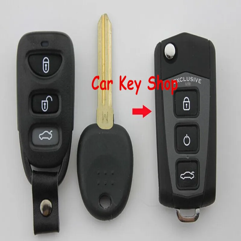 

DAKATU 3 Button Replacement Modified Flip Folding Remote Key Shell For Hyundai Sonata NF Remote Case