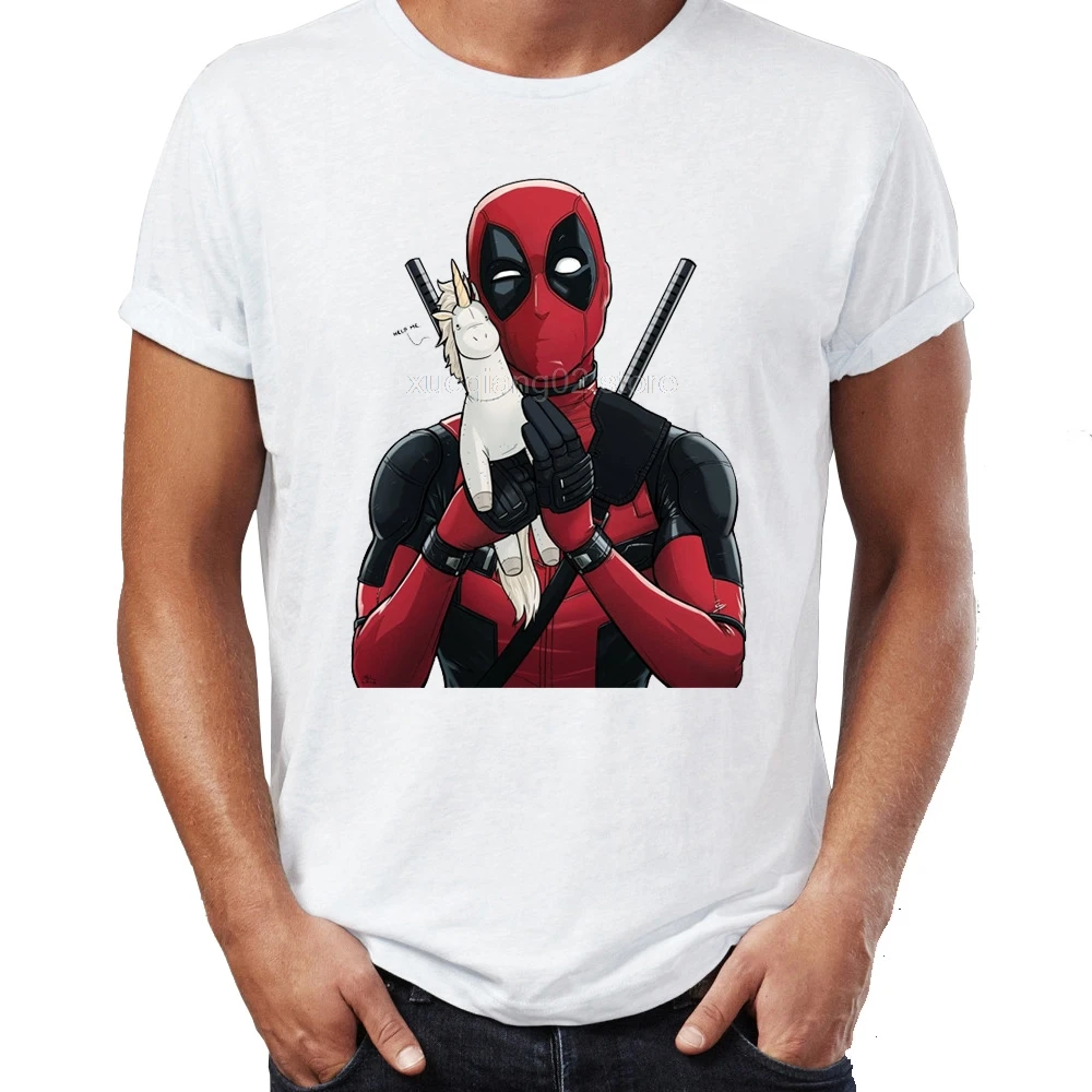 Футболка uomo Дэдпул Единорог arcobaleno divertente comic book badass supereroe Tee | Мужская одежда