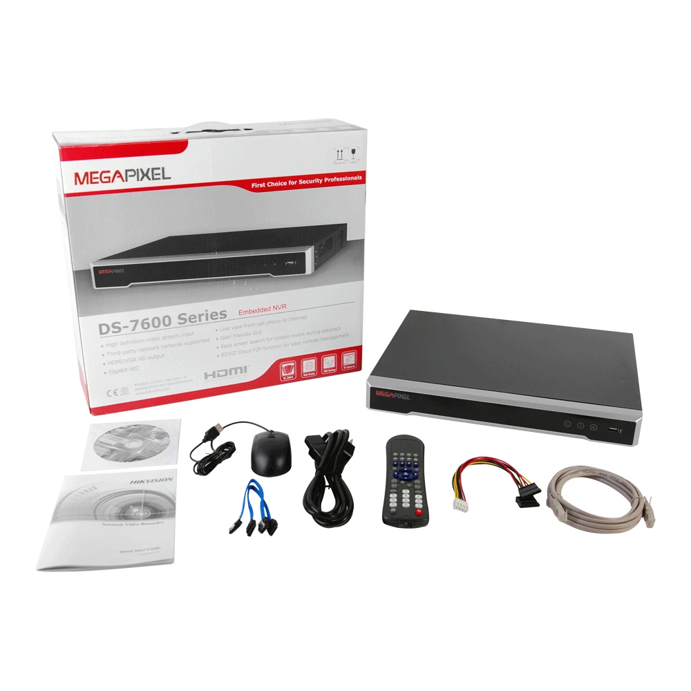 Мегапиксельная 4K IP NVR cctv видео рекордер 16ch poe DS 7616NI i2/16 P видеокамера сетевая для