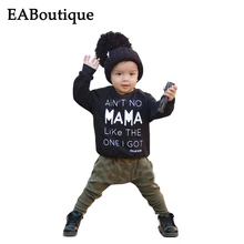 EABoutique Hiver Rock Mode Lettre Maman imprimé à manches longues t-shirt avec un pantalon bébé garçon vêtements ensemble 2 pièce ensemble