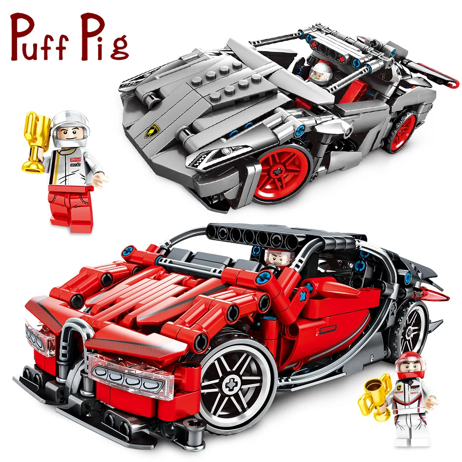 

PuffPig legorreta Technic Racing Cars Model Set Building Blocks Creator Speed Champions Figures Bricks Kid DIY Toys For Children