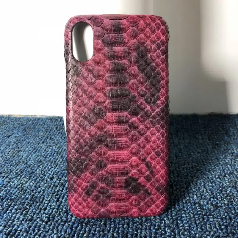 

New 6 Colors For iphone X XS Max XR Luxury Natural Python Snake Skin Genuine Leather Phone Case Boa Constrictor Snake Back Cover