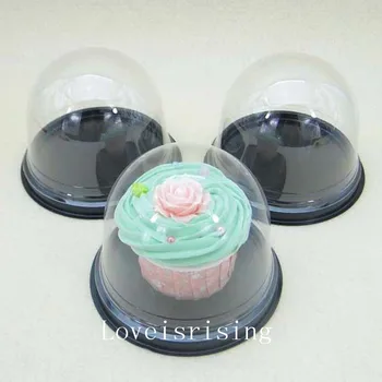 

25sets Clear Plastic Cupcake Cake Dome Favor Boxes Container Wedding Party Decor Cake Boxes Wedding Favors Boxes Supplies