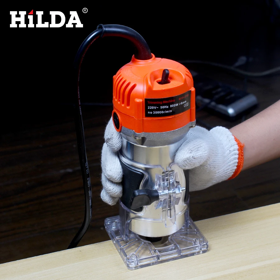 

HILDA 550W Power Electric Router For Woodwork 6mm and 1/4" With European Plugs Woodworking Trimmer Tool Electric Tool