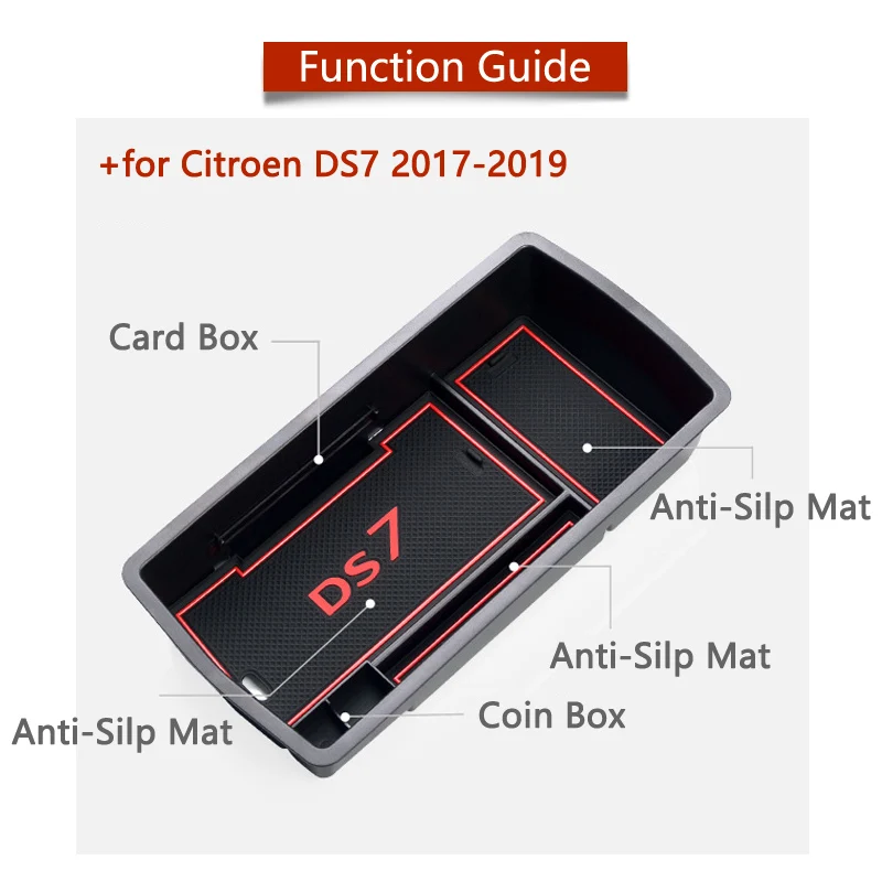 for Citroen DS7 DS 7 Armrest Box Storage Stowing Tidying Organizer Internal Accessories Auto Car Styling 2017 2018 2019 2020