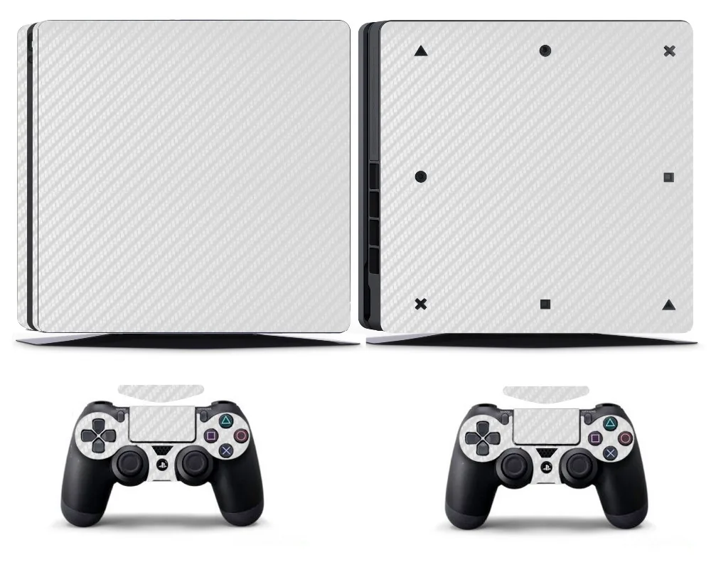 Белые наклейки из углеродного волокна для PS4 Slim Skin виниловые Sony PlayStation 4 и 2 чехла