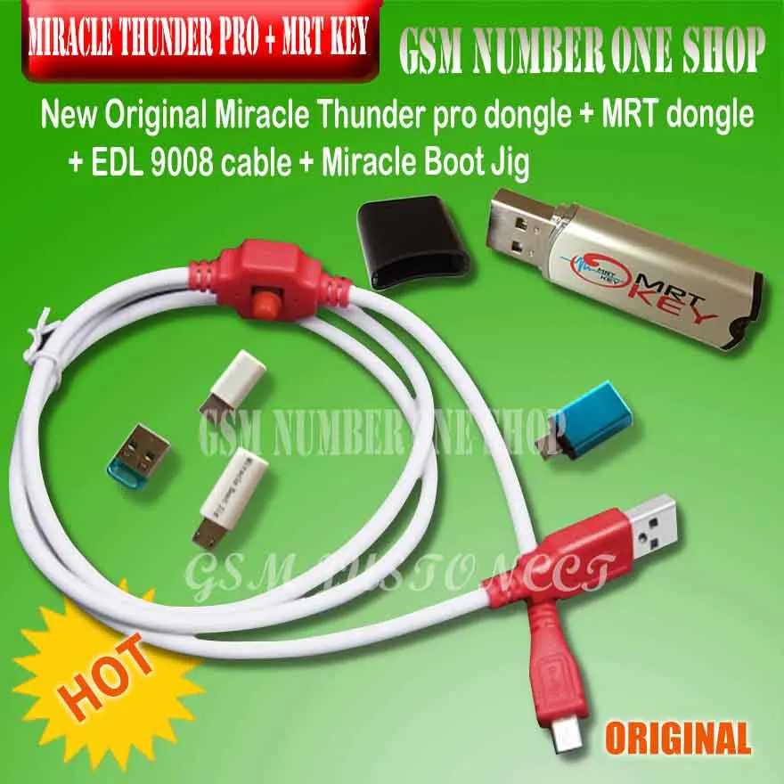 MRT KEY + miracle thunder dongle + cable + JIG - gsmjustoncct -D