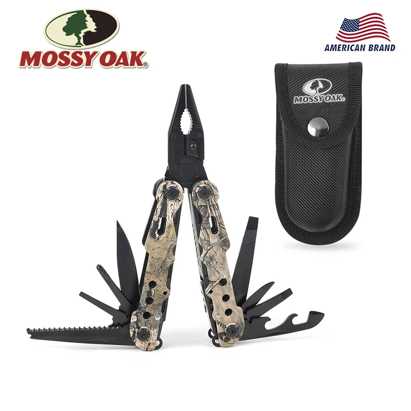 

Mossy Oak 13 in 1 Camping Multi Tools Multifunction Plier Outdoor Survival Gear Folding Pocket Plier