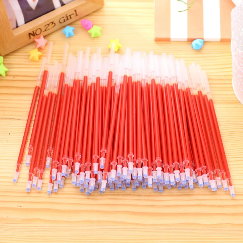 Новинка Stationery100Pcs стержни для гелевых ручек 0 5mm черные голубые чернила Заправка