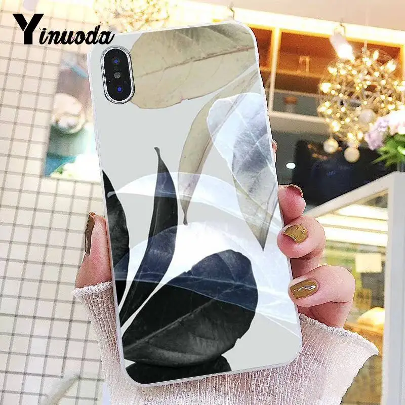 Yinuoda الصيف النخيل ورقة ورقة موز الزهور الجدة Fundas الهاتف حقيبة لهاتف أي فون 8 7 6 6 ثانية زائد X XS ماكس 5 5 ثانية SE XR 10 غطاء
