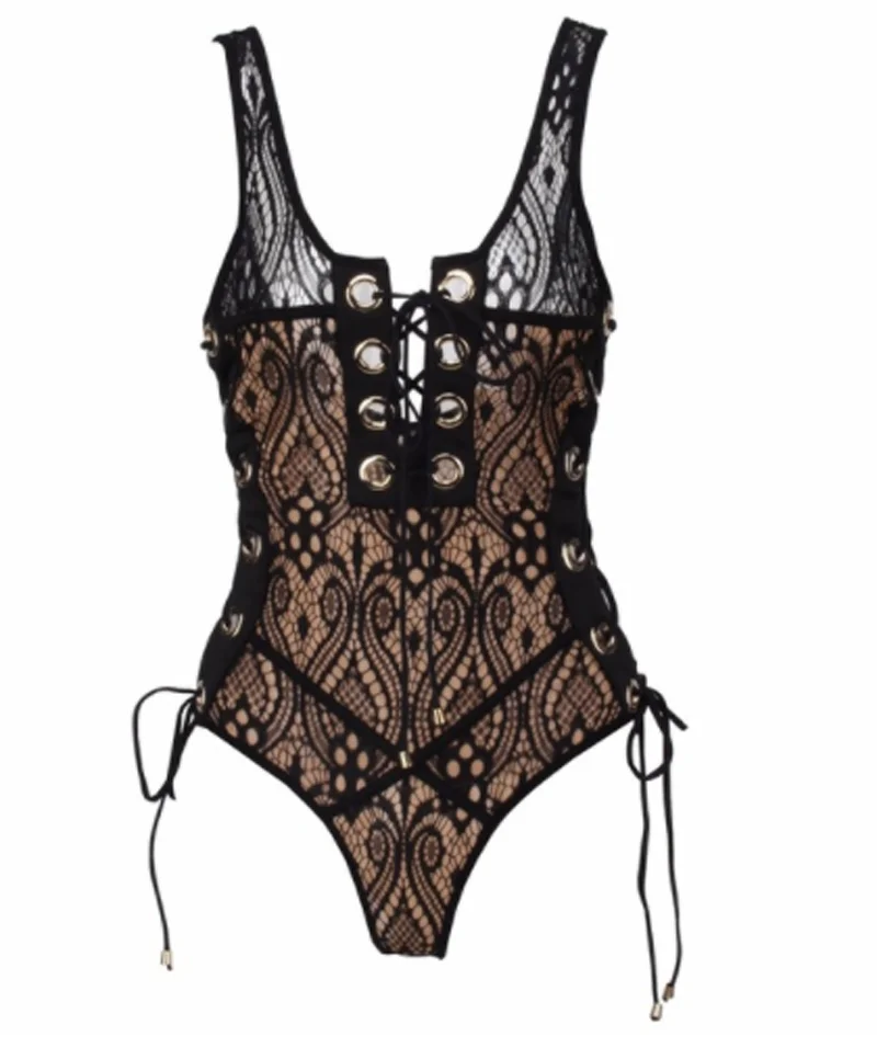 Для женщин спортивный костюм кружева Bodycon Вечерние комбинезон короткий комбинезон штаны сексуальная одежда с открытыми плечами с низким вырезом на спине принт одежда для заклепок