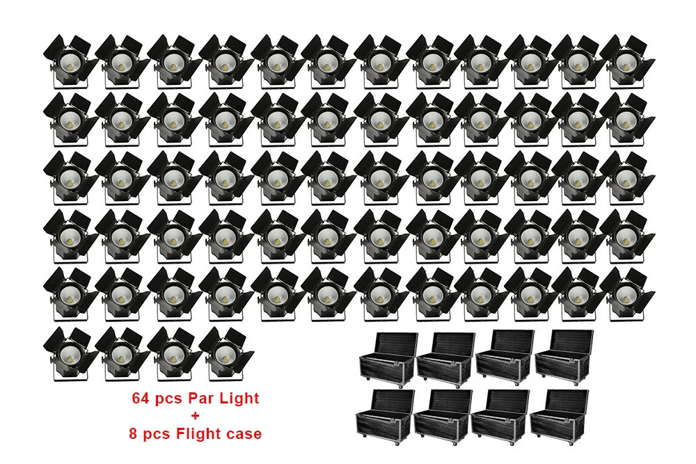  64pcs High Power 200w White & Warm White COB LED Par Light with Cover