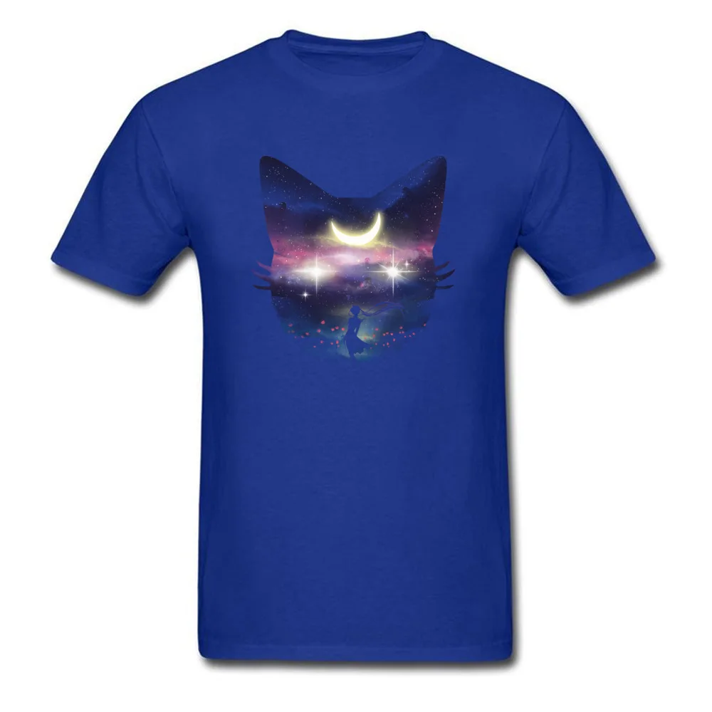 Moon Chaser Tops Tees Graphic Crewneck Birthday Short Sleeve Pure Cotton Men T Shirt Printed On Tees Free Shipping Moon Chaser blue