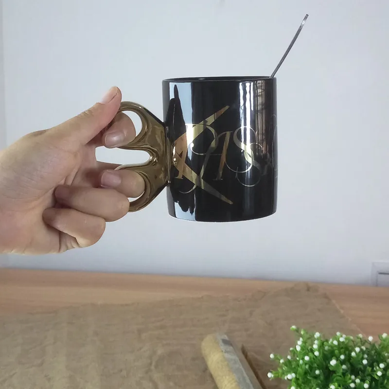 1 шт. KAWAYE Позолоченные Ножницы Модель кружка ручная роспись ретро керамическая чашка кофе молоко чайная чашка поилка Рождественский подарок 6ZDZ258