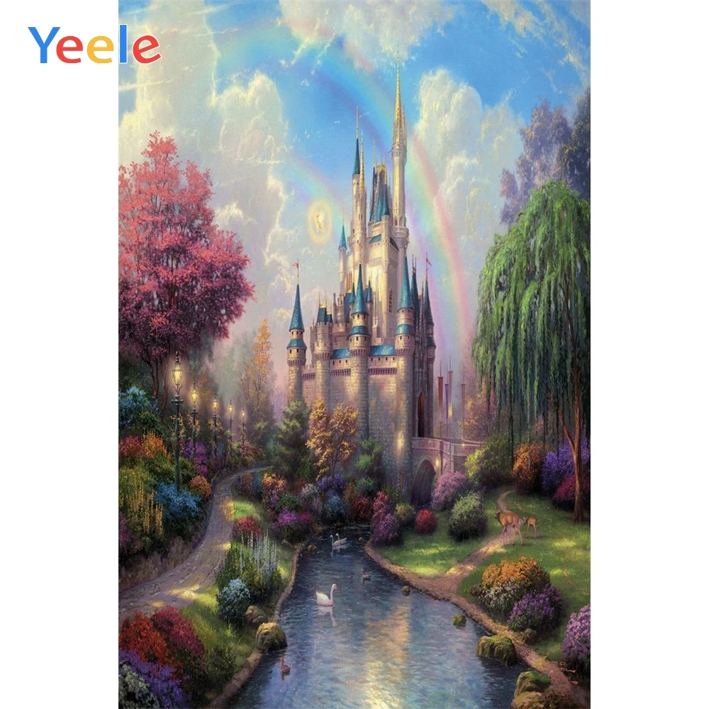 

Fantasy Wonderland Castle Forest Fairy Tale Photography Backdrop Baby Birthday Party Photographic Background For Photo Studio