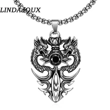 Ssangyong LINDAJOUX Hombres Joyería Punky Colgantes Collares Vintage Collar de Cadenas de Acero Inoxidable 316L para Los Hombres Collar Largo