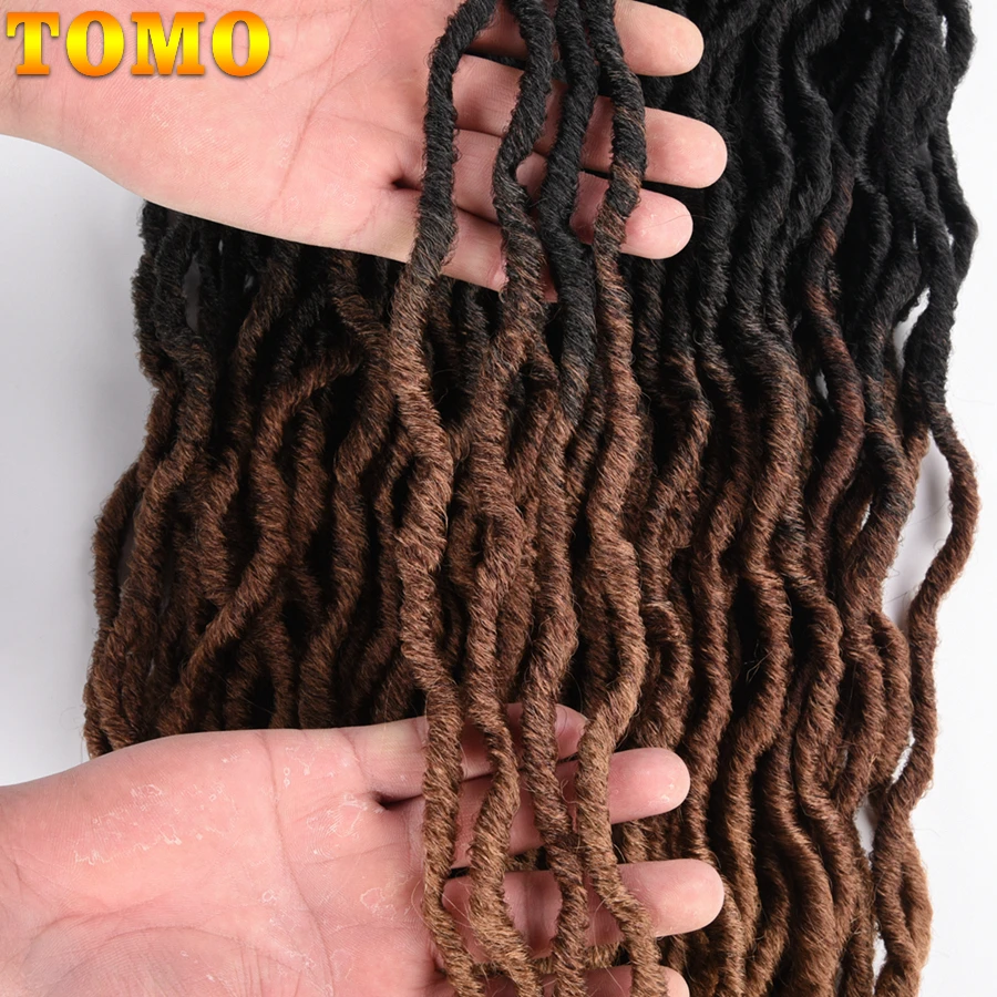 TOMO Ombre Faux Locs Curly вязанные крючком волосы для женщин 24 пряди блонд крючком косички богиня Locs 18 дюймов синтетические плетеные волосы