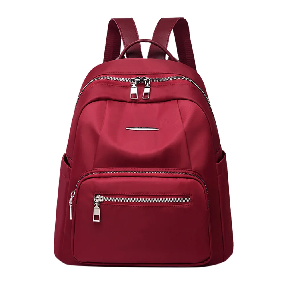 

Bag Large Capacity Women Canvas Backpack Solid Casual School for Teenagers RED Computer Bag Student Backpack Shoulder Bag #15