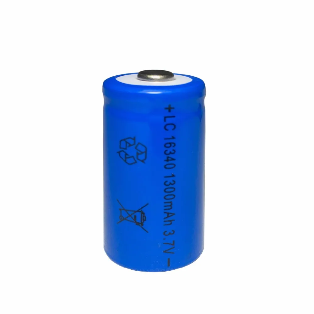

10X battery  16340 1300 mah 3.7 V lithium ion rechargeable batteries and LED flashlight